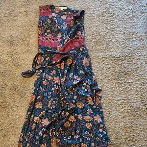 Natalie Martin Blue and Pink Wrap Dress Medium Lightly Used